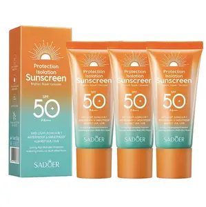 3PCS Sunscreen SPF 50, Sun Screen Protector For Face and Body, Broad Spectrum Sunscreen UVA/UVB Protection, Lightweight Non Sticky, Waterproof Sweatproof Long Lasting, No White Cast
