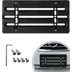 Front Bumper License Plate Bracket for Nissan 2000-2025, Plate Holder Set w 6 Unique Screw Bolts & Wrench Kit, License Tag Mounting Kit, Quality Plate Holders, Premium Car & Truck Accessories