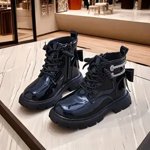 Girls' Princess Ankle Boots, New Autumn Winter British Look, Comfortable Side Zipper Elegant Party Shoes, Multi-Size (26-36)