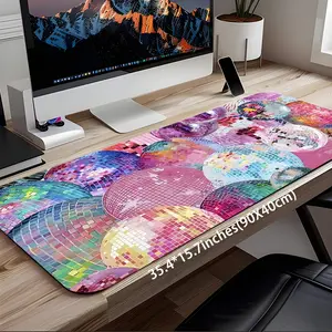 Colorful Disco Ball Gaming Mouse Pad, Gaming Desk Accessory, desktop decoration protection pad, rubber pad non-slip lock edge work pad, multi-size mouse pad suitable for laptop, desktop computer games, work, family, good gift for kids