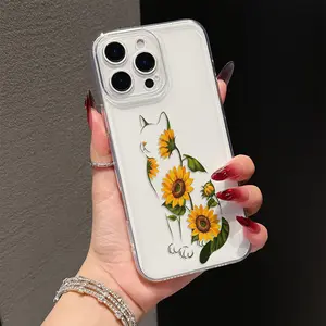 Sunflower pattern phone case is suitable for Apple 11/12/13/14/16/17/15/PRO/PROMAX/PLUS/Air. It is a good choice for giving boyfriends and holiday gifts.