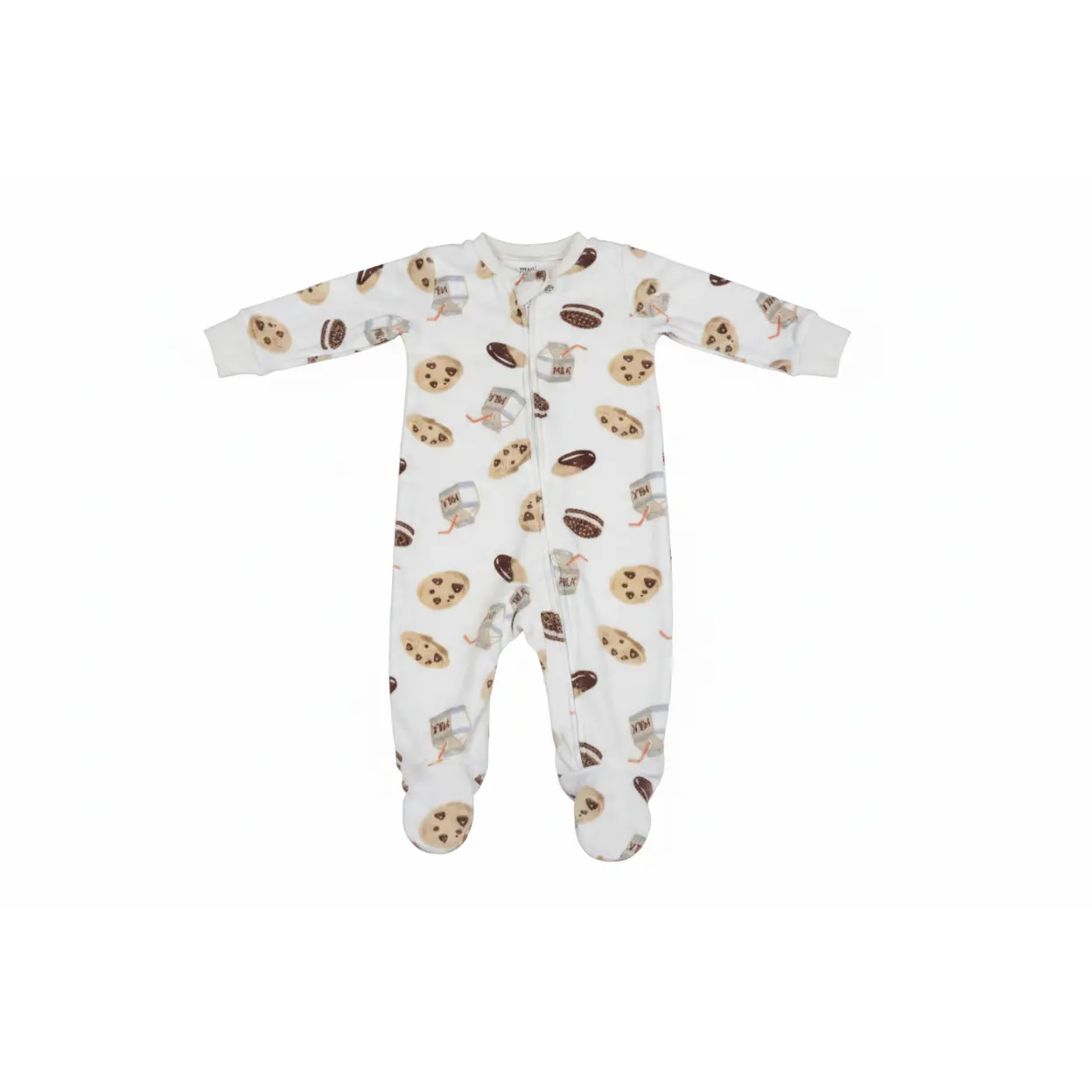 Cookies & Milk Baby Footed Pajama Sleeper – Size 0-3 Months (Gently Used)