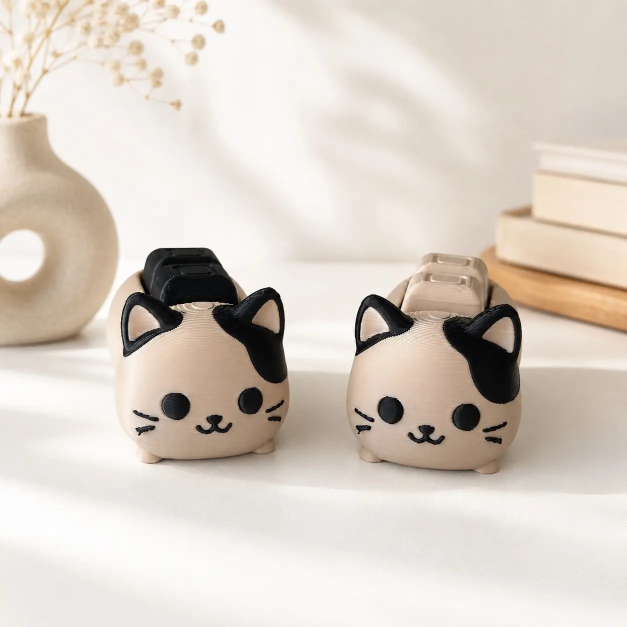 3D Printed Cat Clicker Fidget Toy, 2-Key Mechanical Keyboard Desk Toy with Satisfying Click Sound