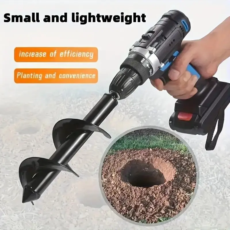 Garden Electric Drill Bit for Planting, Flower Bed Drilling, Garden Vegetable Gardening Seedling Drilling, Loosening Soil Digging Hole, Portable, Planting Aid, Efficient Drilling, Power Tool