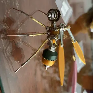 3D Metal Puzzle Bee Model Kit, Adult DIY Aesthetic Steampunk Style Mechanical Assembly, Creative Collectible Gift, Desktop Decoration, Gift Option