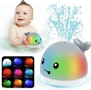 Light Up Whale Bath Toy Sprinkler, Automatic Color Changing Induction Water Play Toy for Kids 3+, Perfect Christmas Birthday Gift