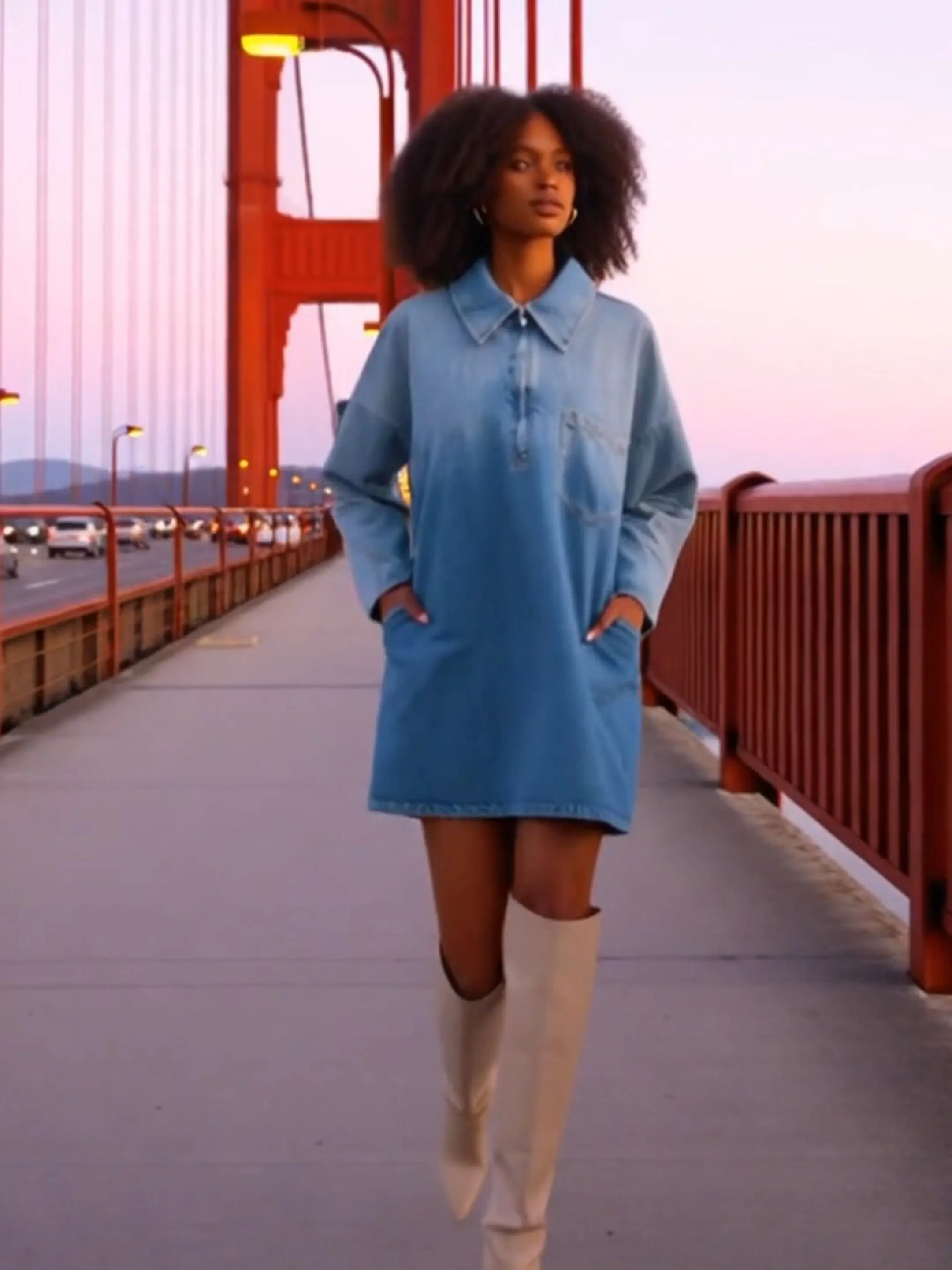 Elengatine Fall in love with effortless denim charm Elengatine oversized denim  dress, from XS to 5XL!