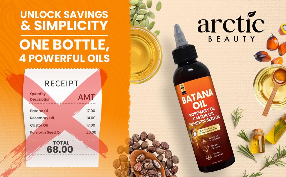 Arctic Beauty Liquid Batana Oil (5 oz.) - with Rosemary, Castor, & Pumpkin Seed Oil - 100% Pure and Unrefined Honduran Oil - Natural Haircare Arctic Beauty Liquid Batana Oil (5 oz.) - with Rosemary, Castor, & Pumpkin Seed Oil - 100% Pure and Unrefined Honduran Oil - Natural Haircare