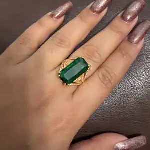 Fashion Women's Green Zircon Adjustable Ring, Daily Decoration Jewelry, Valentine's Day Christmas Gift, Bride Wedding Engagement Ring, Elegant Fashion Rings
