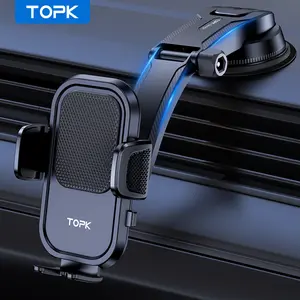 TOPK Car Phone Holder Mount , Upgraded Handsfree Stand, Phone Holder for Car Dashboard, Compatible with iPhone Samsung Android Cell Phones