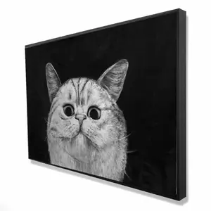 Begin Home Decor 2081-2436-AN197 24 x 36 in. Watching Cat - Monochrome Framed Canvas for Home Decor