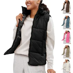 Tanming Womenswear Puffer Vest with Removable Hood | Lightweight Zip Up Vest with Detachable Hood and Pockets Casual Fall Winter Spring Sleeveless Outerwear Outfit