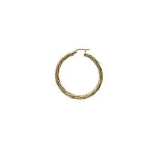 Argollas torcidas satinadas de oro 14K – Grosor 3 mm