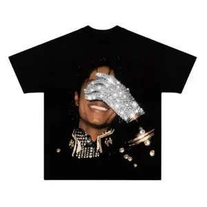 Michael Jackson Classic Vintage Printed Graphic Tee Pure Cotton Casual Streetwear Daily Outings Unisex Men Women MJ Fans Gift Halloween Christmas Gift