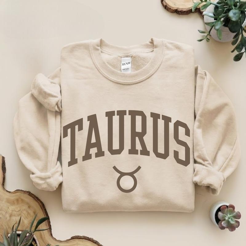 Minimalist Zodiac Sweatshirt – Astrology Sign Crewneck for Men and Women, LIBRA, CANCER, VIRGO, SCORPIO Cozy Horoscope Pullover with Bold College Letter Design, Perfect Gift for Zodiac Lovers - AG