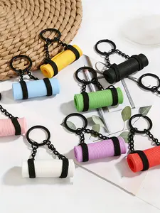 Mini Yoga Mat Keychain, Creative Pendant With 3d Texture, Lightweight, Stylish, Versatile Trendy Unisex Accessory, Suitable For Fitness Enthusiasts, Backpack, And Car Decoration, Trendy Cute Keychain, Keychain For Bags