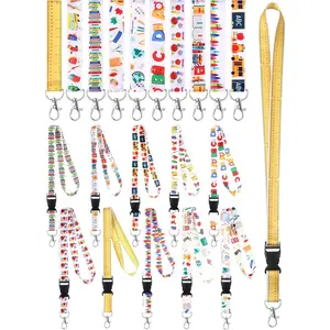 *Z-KC38   20 Pieces Teachers Lanyards for ID Badges Back to School Keychains Bulk Education Themed Lanyards Key Chain Supplies Wristlet Strap Appreciation Gift Set for Student Teachers Office Gifts