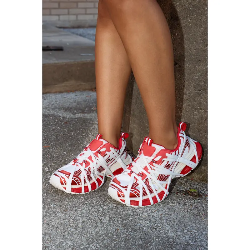 AZALEA WANG SELIE RED FLAT SNEAKER