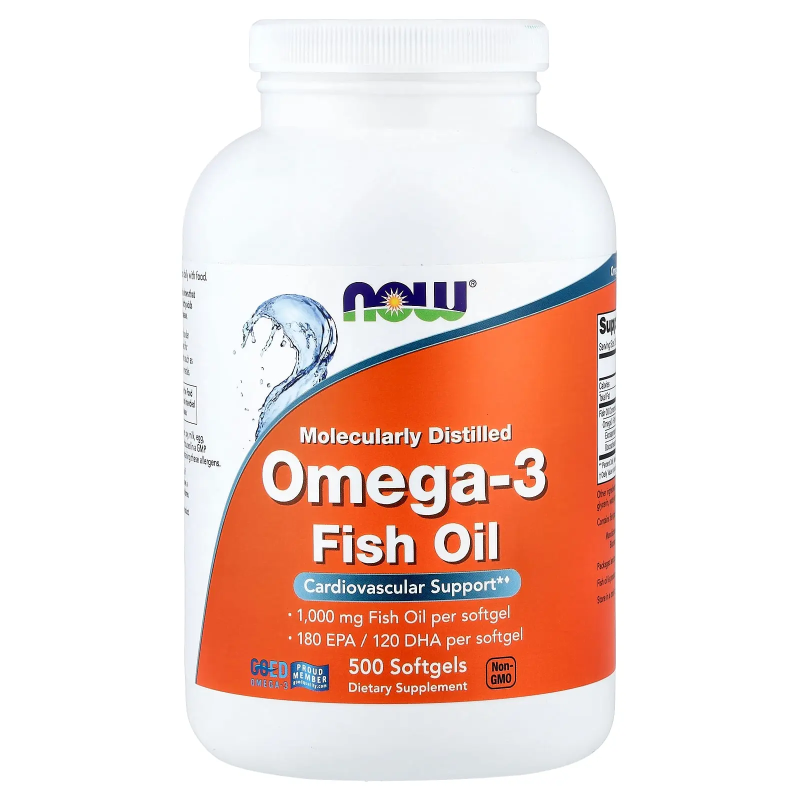 NOW Foods Omega-3 Fish Oil, 1,000 mg, 500 Softgels