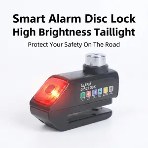 Upgraded Waterproof Motorcycle Disc Brake Lock with 120dB Alarm & Reminder Cable — Anti-Theft Padlock for Bike, Scooter, Easy Installation