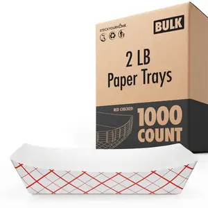 Paper Trays - Red Checked - 2 lbs - 1000 Pack