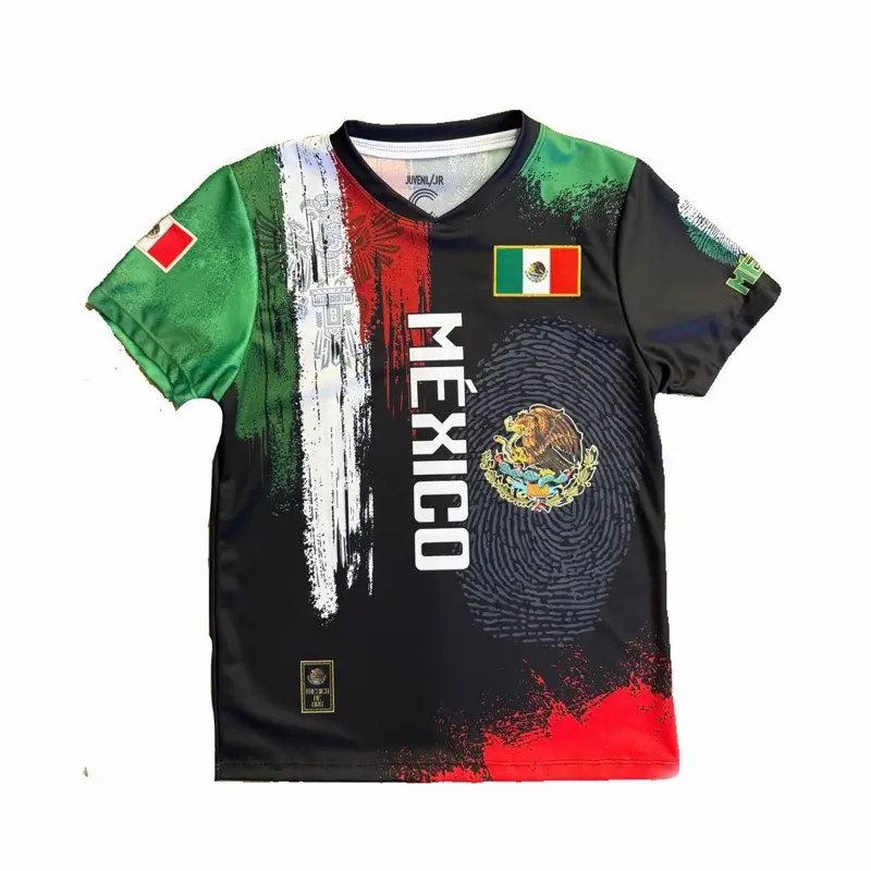 Black from Mexico Jersey with National Flag - Authentic Mexico Soccer Jersey for Fans