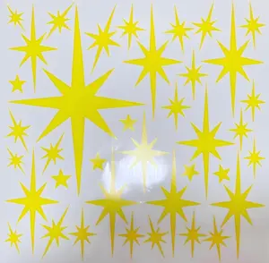 Fairy Dust Sparkle! 116 Count Removable Star Wall Decals - Girls Room Makeover Kit, 6 Sizes, Peel & Stick, No-Residue Glitter Stickers