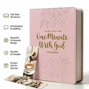 One Minute with God for Women: 365 Daily Devotionals Bible Record Book, Pink Hardcover, Exquisite Embossed Floral Design, Golden Foil Title, Log Book Spiritual Inspiration - Prayer Gift for Mom
