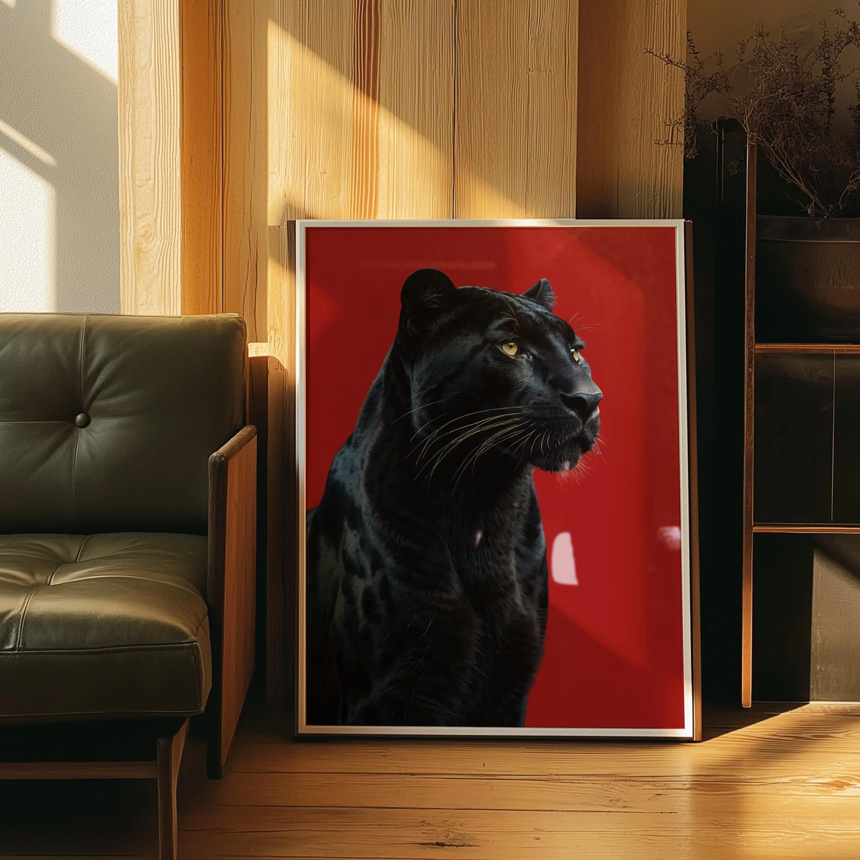 Luxury Black Panther Poster, Red Poster Aesthetic, Fashion Wall Art, Hypebeast Aesthetic Decor, Modern Retro Artwork