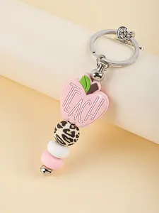 Cute Silicone Bead Keychain Gift, Trendy Cute Keychain, Science Teacher and Lab Technician Keyring, Welcome Back to School Backpack Charm