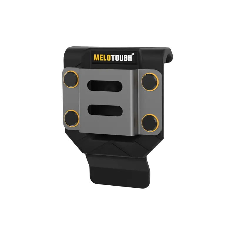 MELOTOUGH Heavy-Duty ABS+Iron Drill Holder Belt Clip - 3.54x2.7in Lightweight Tape Measure Holder with Hanger Clips, Anti-Fall Dot, Tool Organizer Accessories for Cordless Drills, Hammers, Fast Tool Access (Black, Construction, Men's Work Accessories)