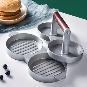 Aluminum Alloy Double Head Non Stick Hamburger Press Patty Machine Mold | Manufacturer Of Meat, Beef, Cheese, And Vegetable Burgers, Used For Grilling, Baking, And Grilling