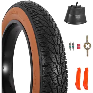 2 Pack 20x4.0 Fat Bike Tires with Tubes 20 Inch Folding Off Road Ebike Replacement Kit