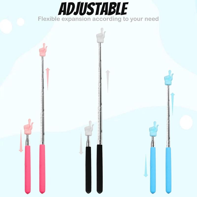 3 count Telescopic Teachers Pointer, Extendable Hand Pointer Finger Pointer Stick, Mini Retractable Classroom Pointer for Elementary School Teacher, Classroom Supplies (Black Pink Blue) 3 count Telescopic Teachers Pointer, Extendable Hand Pointer Finger Pointer Stick, Mini Retractable Classroom Pointer for Elementary School Teacher, Classroom Supplies (Black Pink Blue)