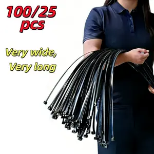 Nylon Zip Tie Set, Upgrade Wide Universal Tie Down Straps, Car Clips, Industrial Fasteners, Various Sizes