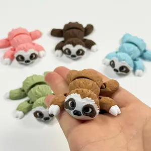 3D Printed High-Value Cute Sloth Cross-Border Hot-Selling Mini Figurine Model Simulation Toy New Animal Articulating Animal Figurines