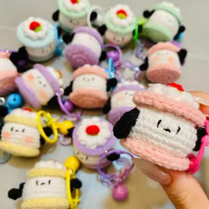 1 PCS Crochet Novelty Keychain, Animal Food Shape, Christmas Style, Hand-woven, Cute Pet, Acrylic Star Accessory, Party Favor, Surprise Gift, Home Gift, Valentine's Day Gift, Christmas Gift