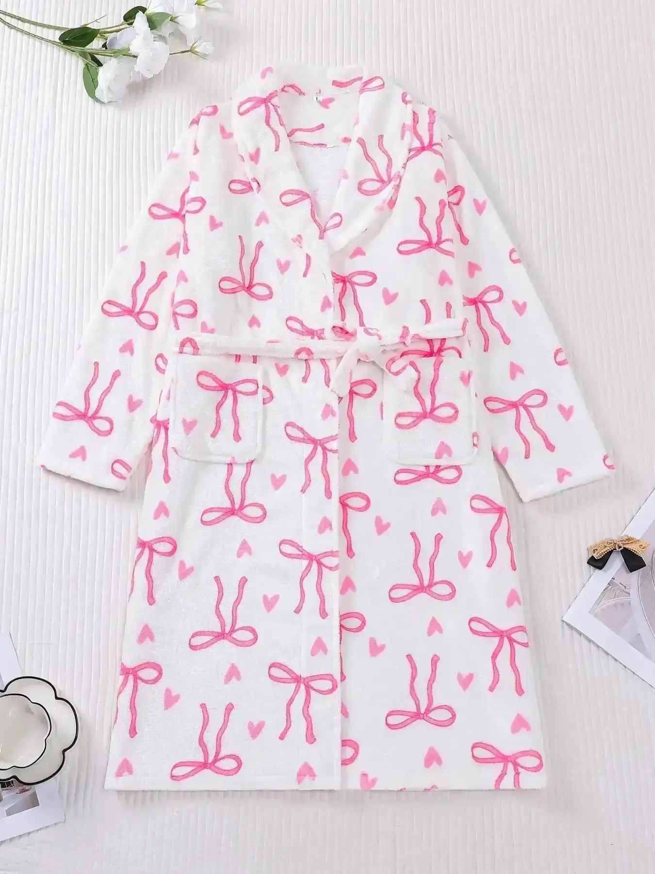 Graphic Pattern Women's Bathrobe Loungewear Robe Sleepwear with Pockets and Belt Casual Loose Fit Nightgown for All Seasons wardrobe staple daily essential timeless piece classic style musthave essential everyday top