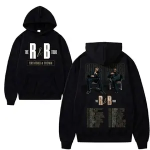 2026 Raymond & Brown R&B Tour B and U Print T-Shirt - Menswear Casual Aesthetic Outfits, 100% Cotton Unisex Classic Short Sleeve Oversized Layer Top, Comfortable Fabric Hoodie Alternative