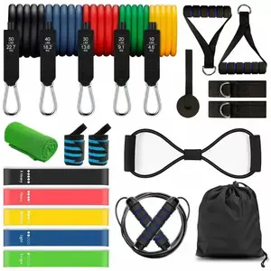13-Piece Resistance Band Set with Storage Bag, Multi-Level Resistance, Home Gym Core Strength Training, Full Body Sculpting, Universal Fit