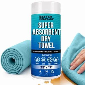 Better Boat Super Absorbent Towels Synthetic Chamois Cloth for Car & Boat Drying Smooth Cooling Towel Marine Grade Cleaning Supplies PVA Shammy Wash or Dry - Microfiber