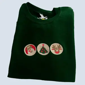 Christmas Nostalgic Cookies Embroidered Sweatshirts Pullover