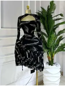 QFAF Women's Full Sleeve Floral Printed Ruched, Fitted Bodycon Dress, Autumn Evening Party Sexy Gown, Elegant Cutout Front Irregular Midi A-line Dresses, Streetwear Dressy Holiday Beach Dresses, Trendy Ladies Elastic Dresses