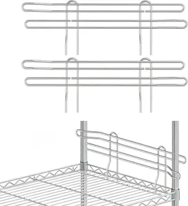 2 Pcs Wire Shelf Ledge, 18" L x 5" H Wire Shelving Side Ledge Rail for Wire Shelf Organization Storage
