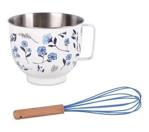 Temp-tations 5-qt Printed Stainless Steel Batter Bowl with Whisk