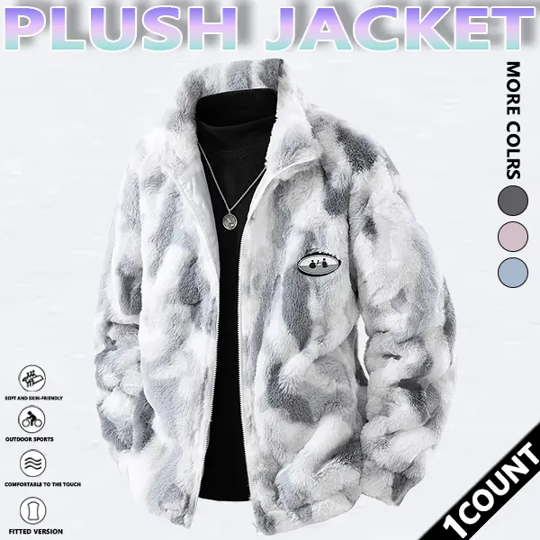 2026 Men's Chest Badge Thickened Warm Plush Jacket Windproof Coat with Pockets Casual Fall Winter Outerwear Long Sleeve Sherpa Lined Top Hiking Camping, men apparel, flattering fit wardrobe staple