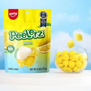 Amos Peelerz Lemon Gummy Candy 6oz Bags | 3, 6, 12 Pack Bulk|Viral TikTok Snack