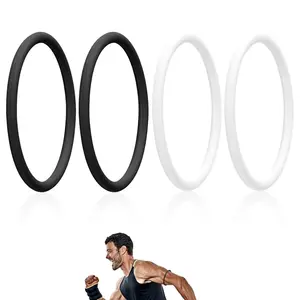 4pcs Patellar Tendon Support Strap, Silicone Patella Band Elastic Stabilizer Patella Knee Brace for Women Men Running Basketball Hiking Soccer Jumpers Gym Sports (Black &White)