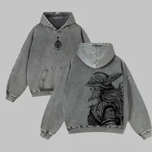 Elden Ring Warhammer 40k  Unisex FallFreshness outfits men streetwear 80s 90s graphic tees cotton Anime Game funny 380G Washed Hoodies men gifts