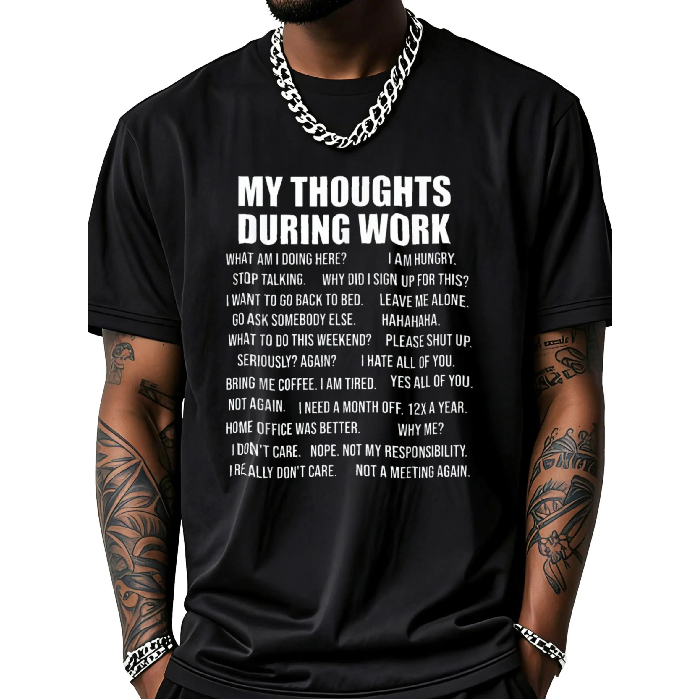 My Thoughts During Work Humor T-Shirt Unisex Clothing Streetwear